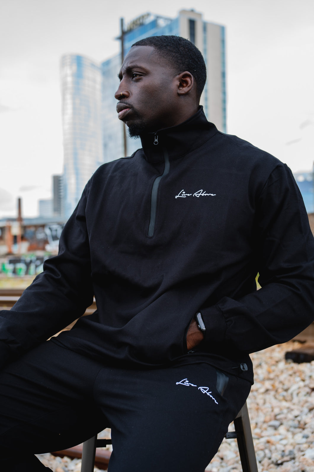 Tech Fleece Mock Neck Jacket- Black