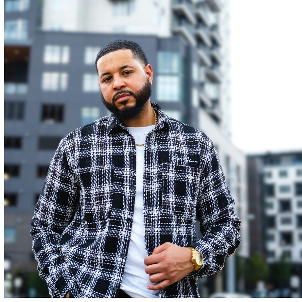 Cozy Woven Flannel  - Black/White