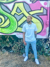 Load image into Gallery viewer, Vintage Oversized Rockstar tee- Pale Blue