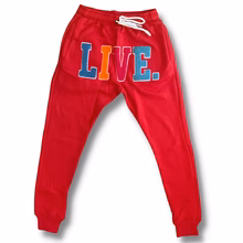 Load image into Gallery viewer, Live Chenille Joggers- Red