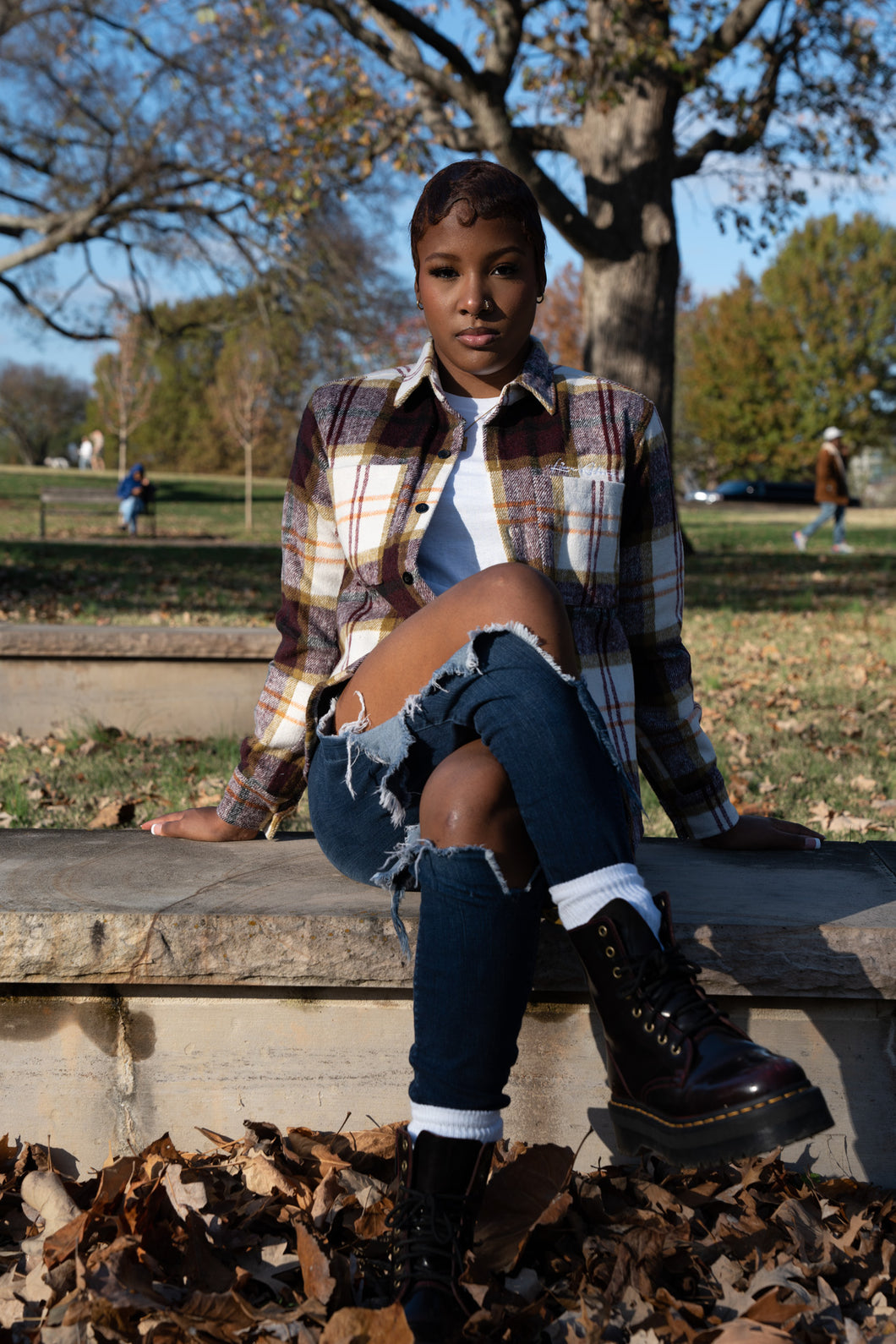 Cozy Flannel button up shirt - Autumn sun